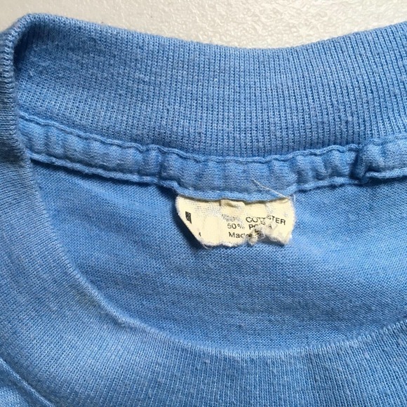 Worlds Greatest Athlete VTG T Shirt Iron On Graphic Small Light Blue 1980s - Picture 4 of 4